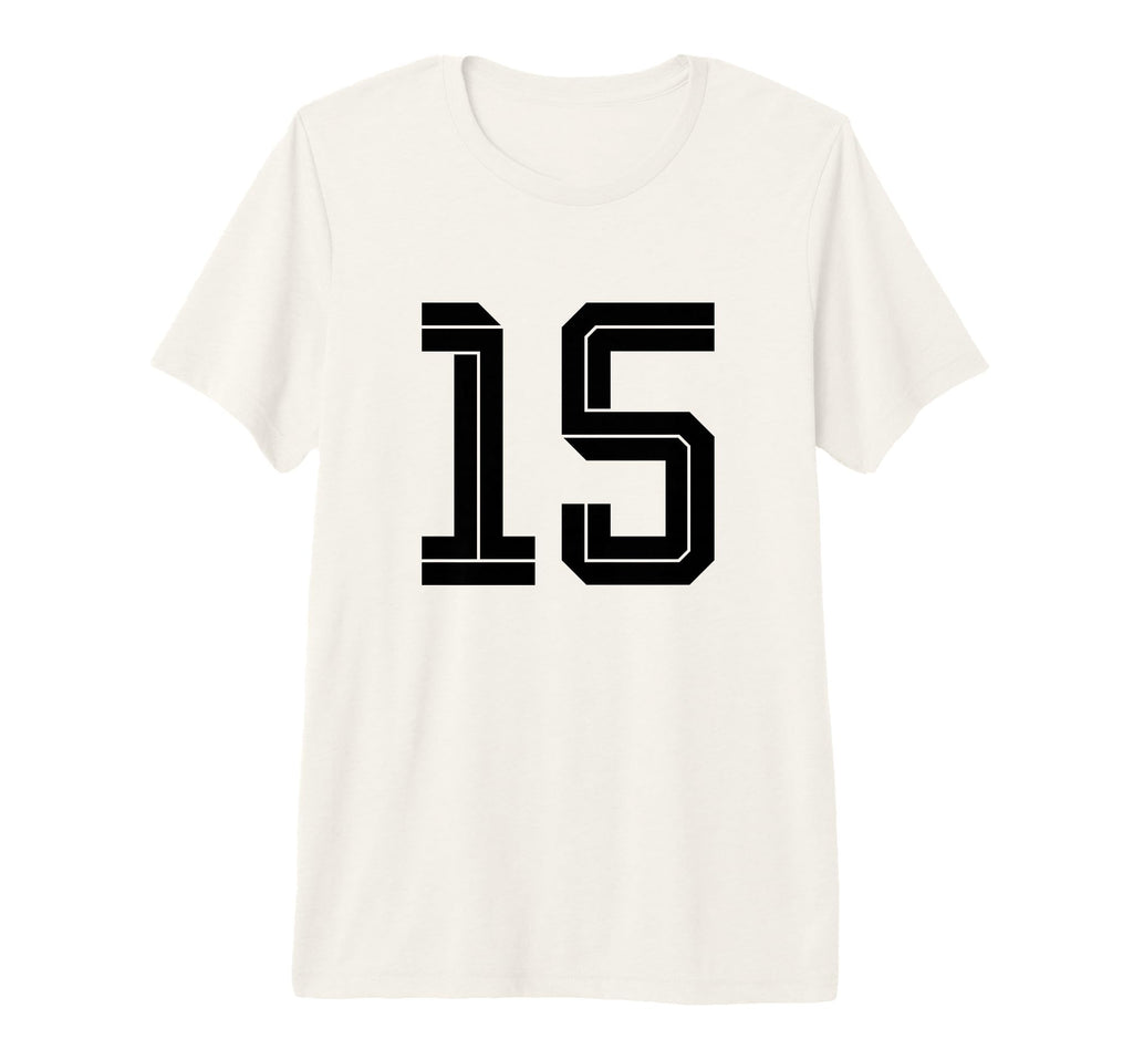 15 White Number 15 Sports Fan Soccer T-Shirt - Aesthetic Graphic Unisex - T-Shirt, Sweatshirt, Hoodie