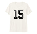 15 White Number 15 Sports Fan Soccer T-Shirt - Aesthetic Graphic Unisex - T-Shirt, Sweatshirt, Hoodie