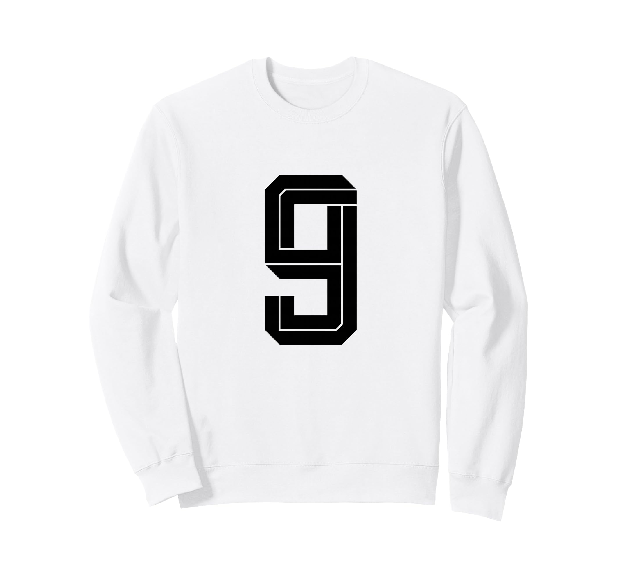 9 White Number 9 Sports Fan Soccer Sweatshirt - Streetwear Style Unisex - T-Shirt, Sweatshirt, Hoodie