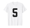 5 White Number 5 Sports Fan Soccer T-Shirt - Trendy Graphic Unisex - T-Shirt, Sweatshirt, Hoodie