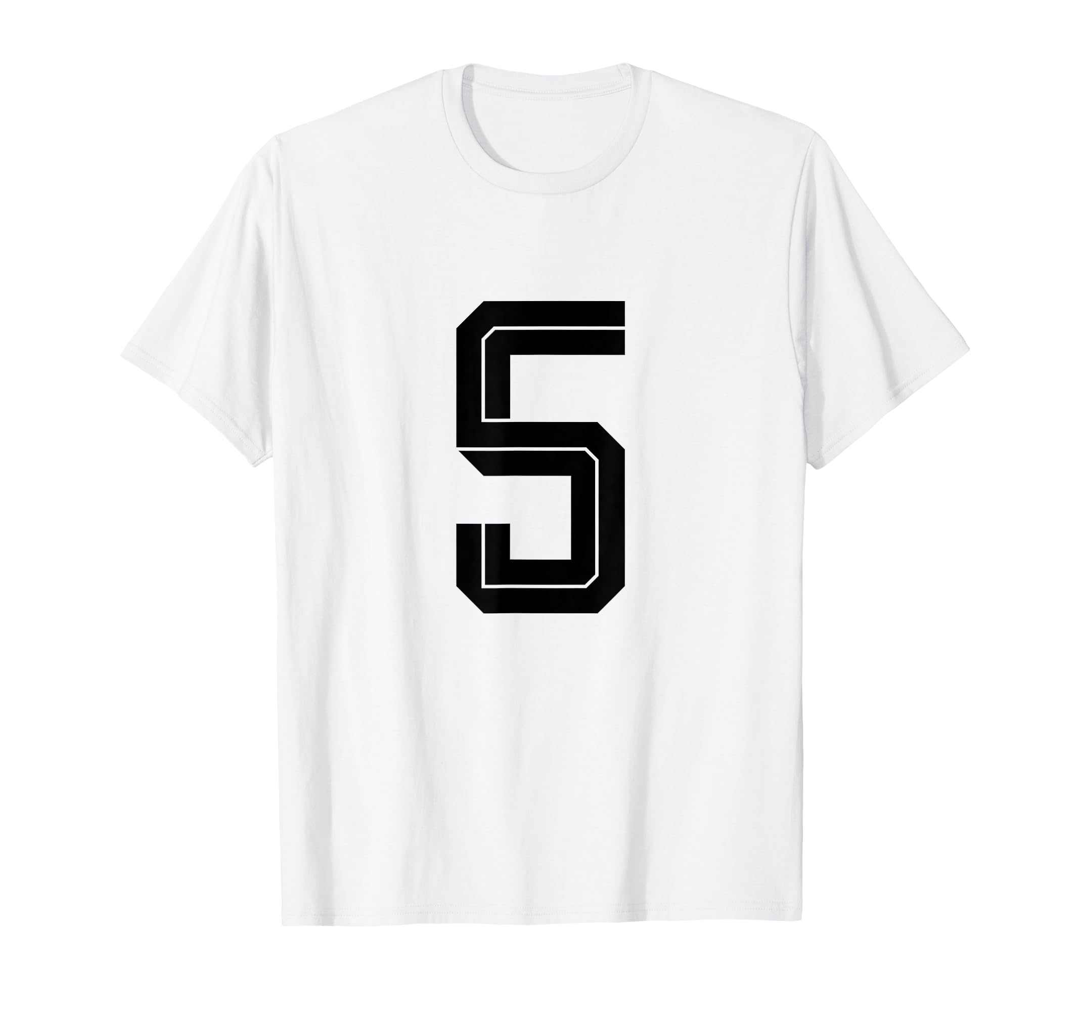 5 White Number 5 Sports Fan Soccer T-Shirt - Trendy Graphic Unisex - T-Shirt, Sweatshirt, Hoodie