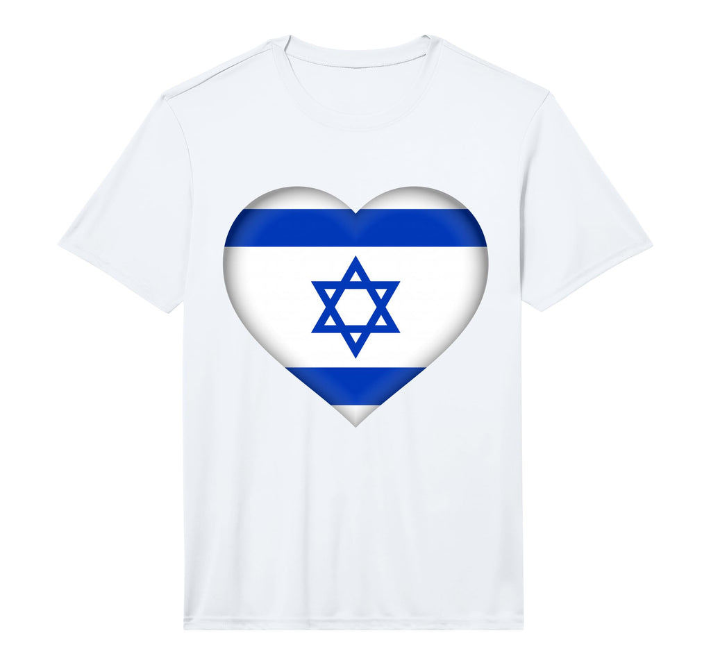 I Love Israel Israeli Flag Heart T-Shirt - Minimalist Print Men Women - T-Shirt, Sweatshirt, Hoodie