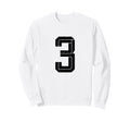 3 White Number 3 Sports Fan Soccer Sweatshirt - Graphic Print for Adults - T-Shirt, Sweatshirt, Hoodie
