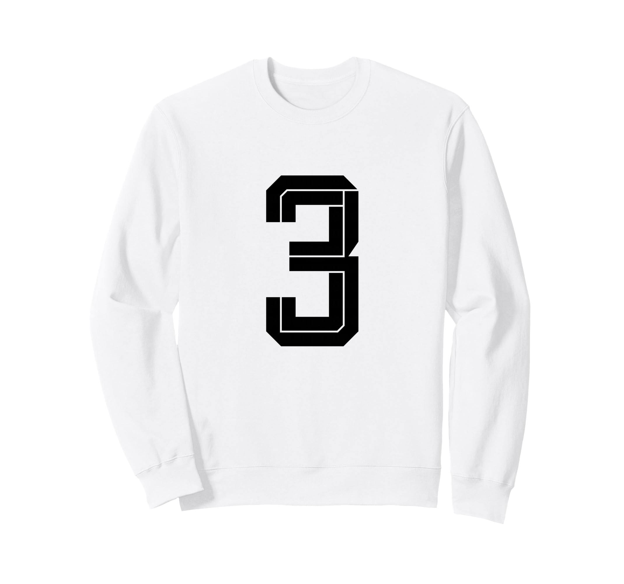 3 White Number 3 Sports Fan Soccer Sweatshirt - Graphic Print for Adults - T-Shirt, Sweatshirt, Hoodie