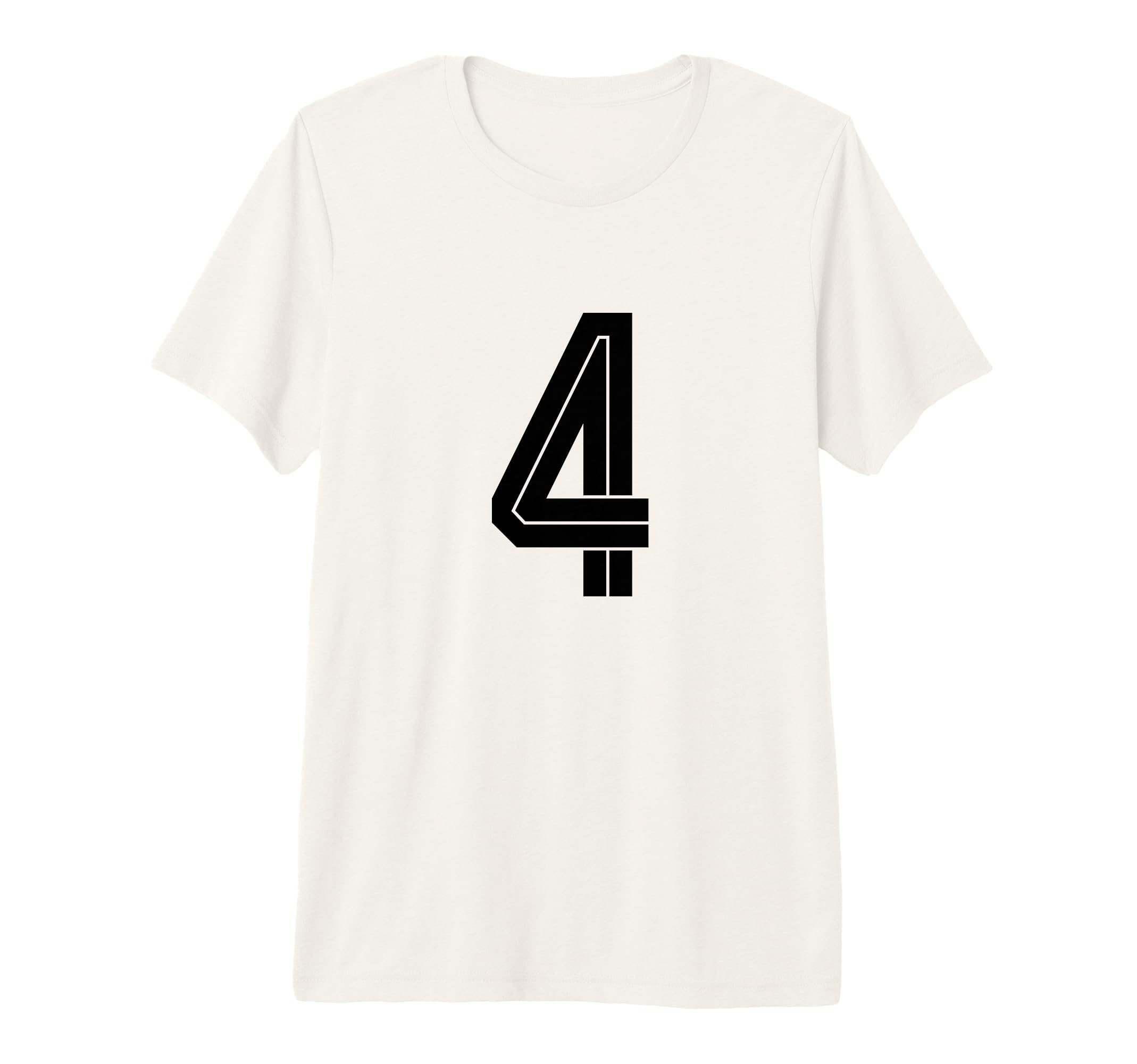 4 White Number 4 Sports Fan Soccer Tri T-Shirt - Unique Graphic Unisex - T-Shirt, Sweatshirt, Hoodie