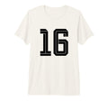 16 White Number 16 Sports Fan Soccer T-Shirt - Casual Everyday Wear Unisex - T-Shirt, Sweatshirt, Hoodie