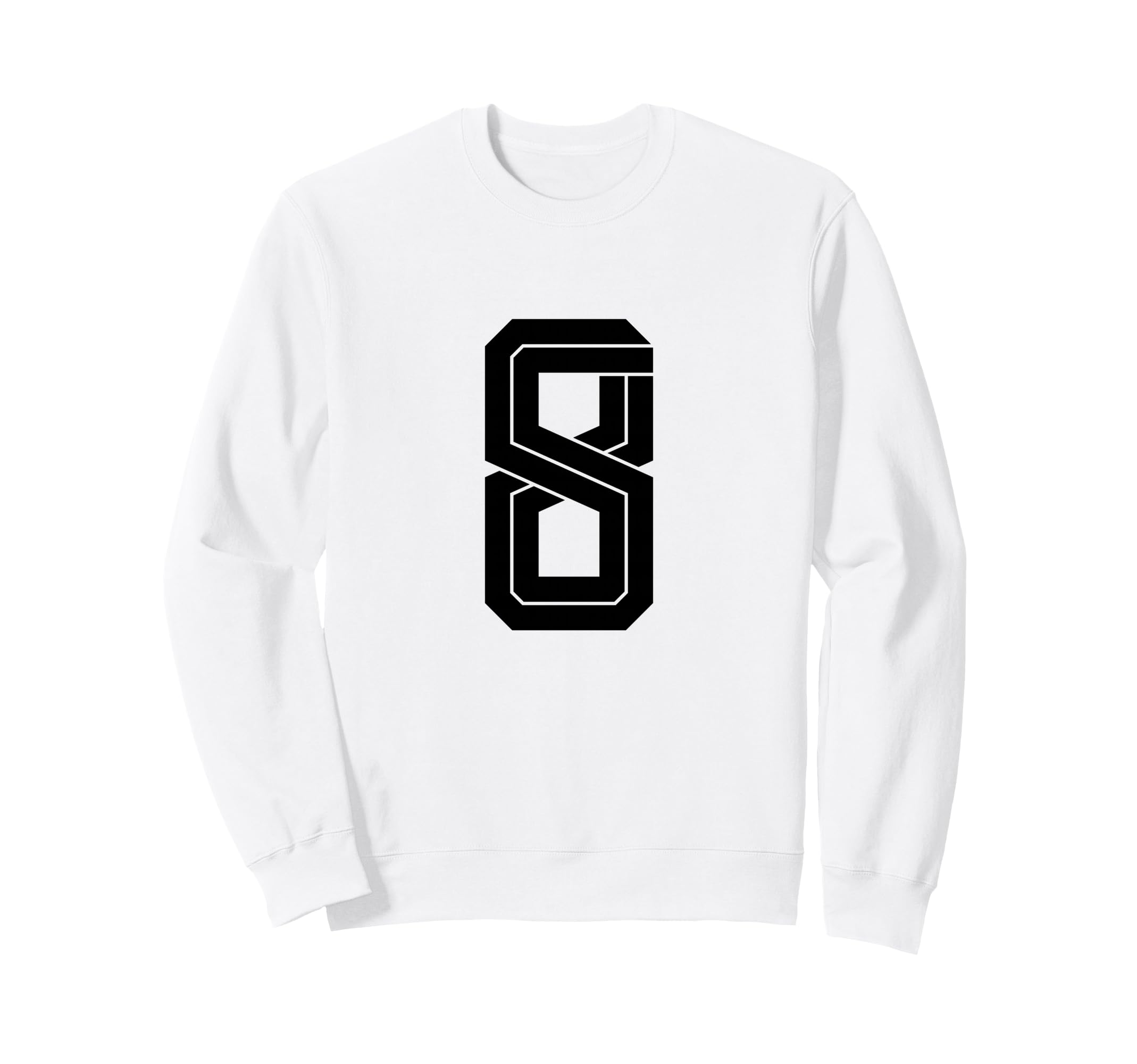 8 White Number 8 Sports Fan Soccer Sweatshirt - Unique Graphic Men Women - T-Shirt, Sweatshirt, Hoodie