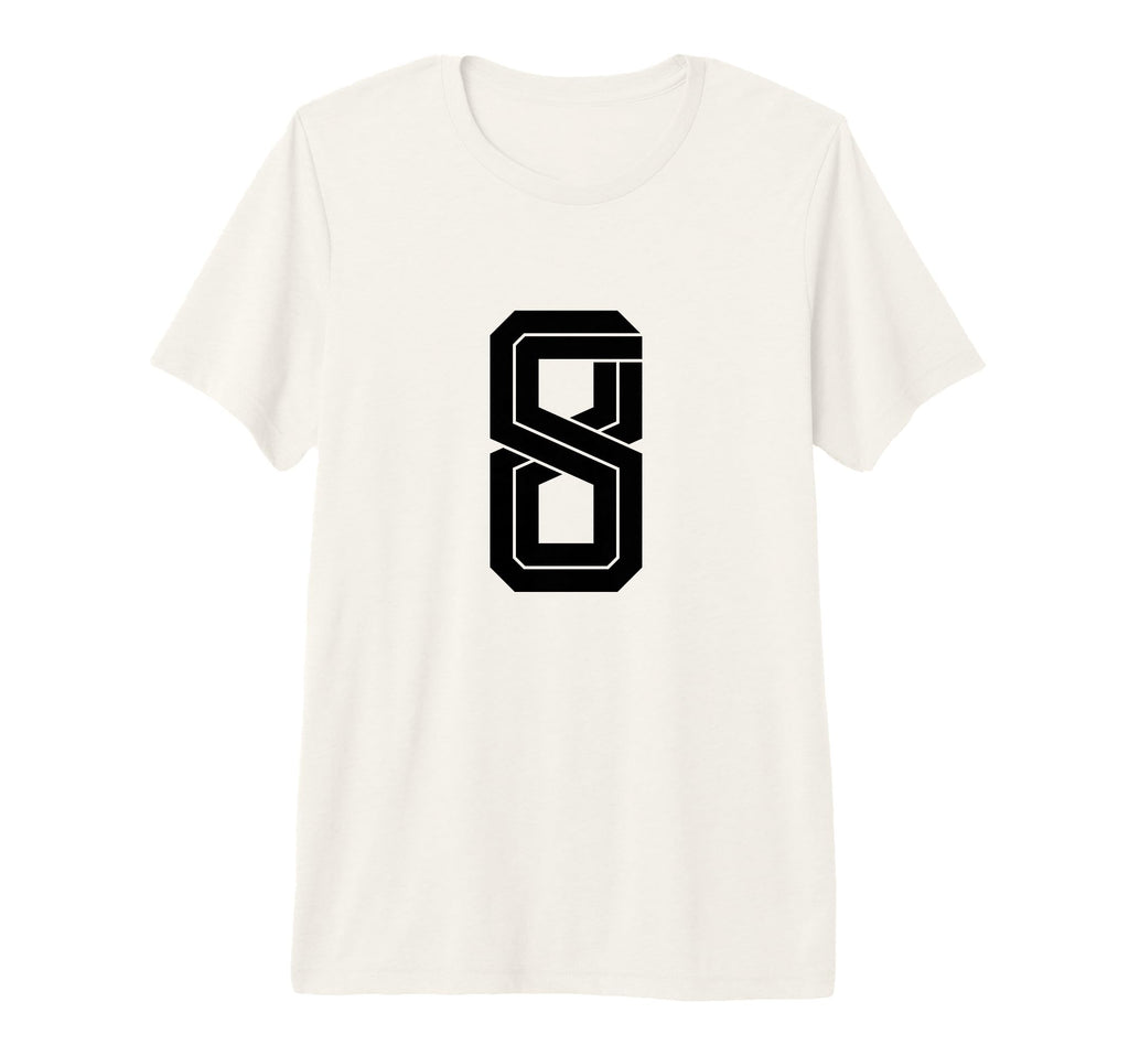 8 White Number 8 Sports Fan Soccer Tri T-Shirt - Graphic Print Men Women - T-Shirt, Sweatshirt, Hoodie