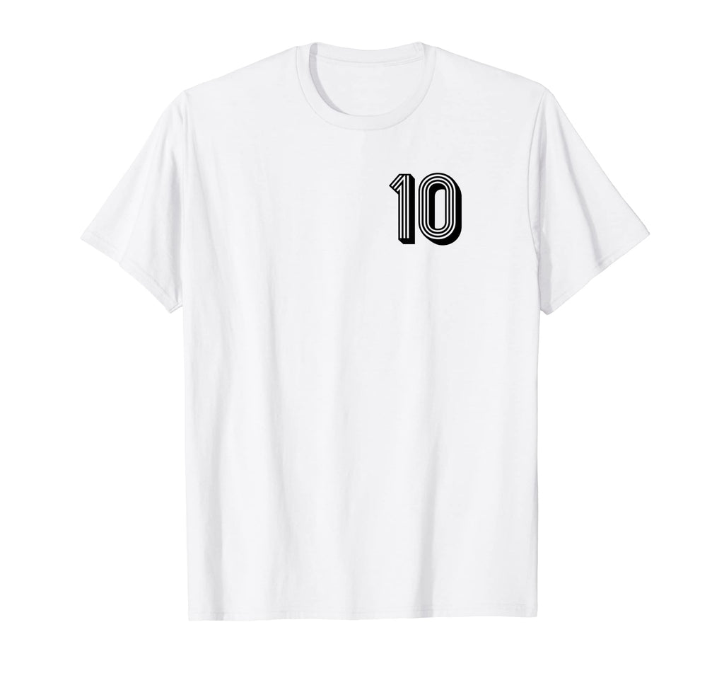 Football Soccer Number 10 Sports T-Shirt - Minimalist Print Men Women - T-Shirt, Sweatshirt, Hoodie
