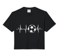 Soccer Heartbeat Comfort Colors Crop T-Shirt - Unique Graphic for Adults - T-Shirt, Sweatshirt, Hoodie
