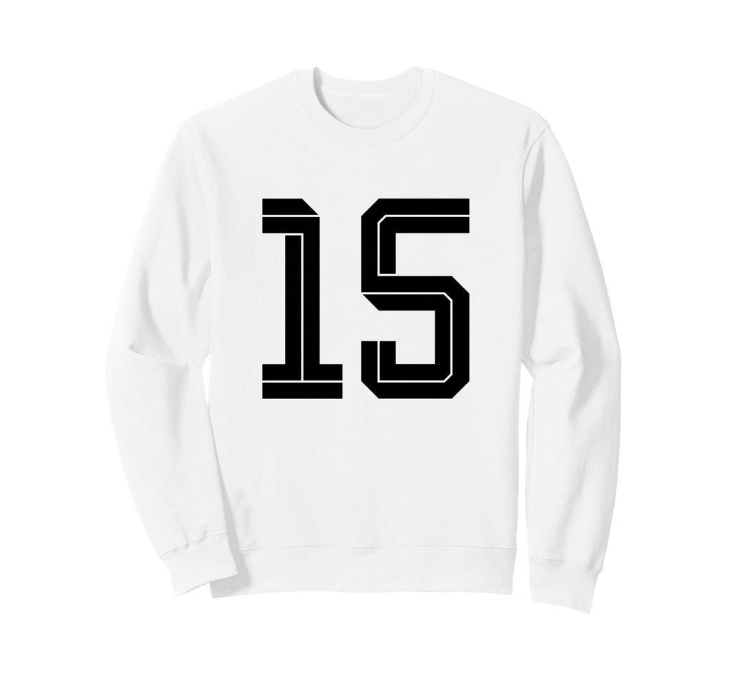 15 White Number 15 Sports Fan Sweatshirt - Custom Art Print for Adults - T-Shirt, Sweatshirt, Hoodie