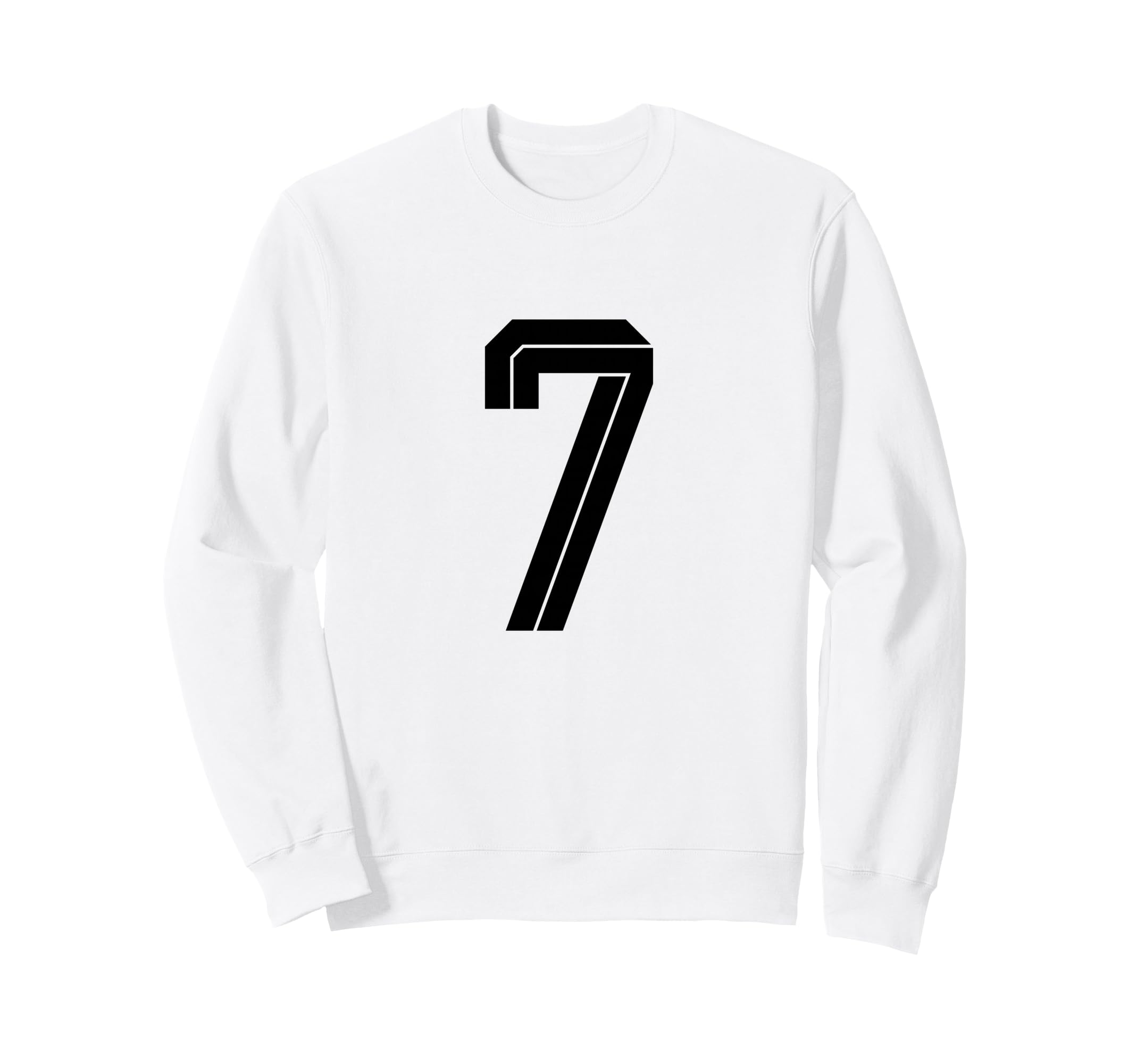 7 White Number 7 Sports Fan Soccer Sweatshirt - Custom Art Print for Adults - T-Shirt, Sweatshirt, Hoodie