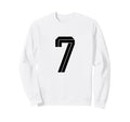 7 White Number 7 Sports Fan Soccer Sweatshirt - Trendy Graphic for Adults - T-Shirt, Sweatshirt, Hoodie