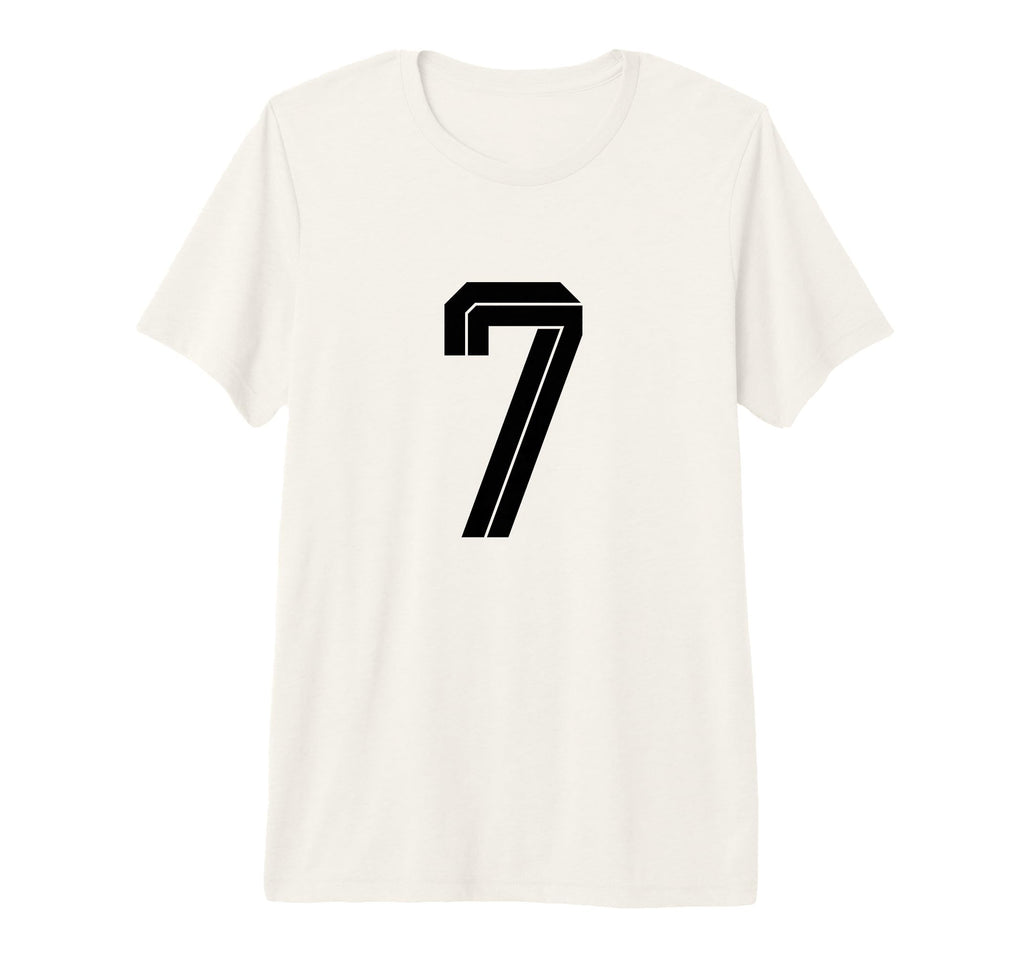 7 White Number 7 Sports Fan Soccer Tri T-Shirt - Graphic Print for Adults - T-Shirt, Sweatshirt, Hoodie
