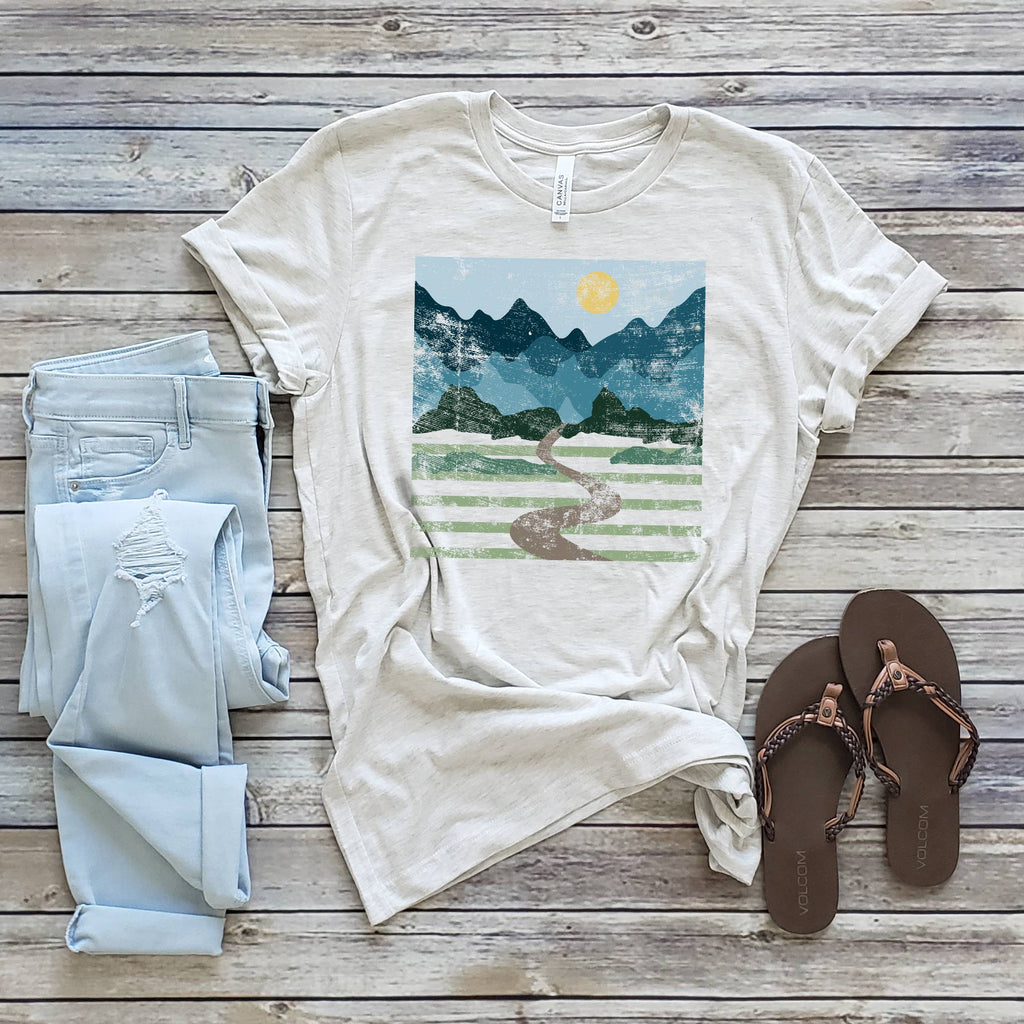 Modern Mountain Outdoor Sizes XS-2XL - Adult & Kids T-Shirts, Sweatshirts & Hoodies apparel design preview 1