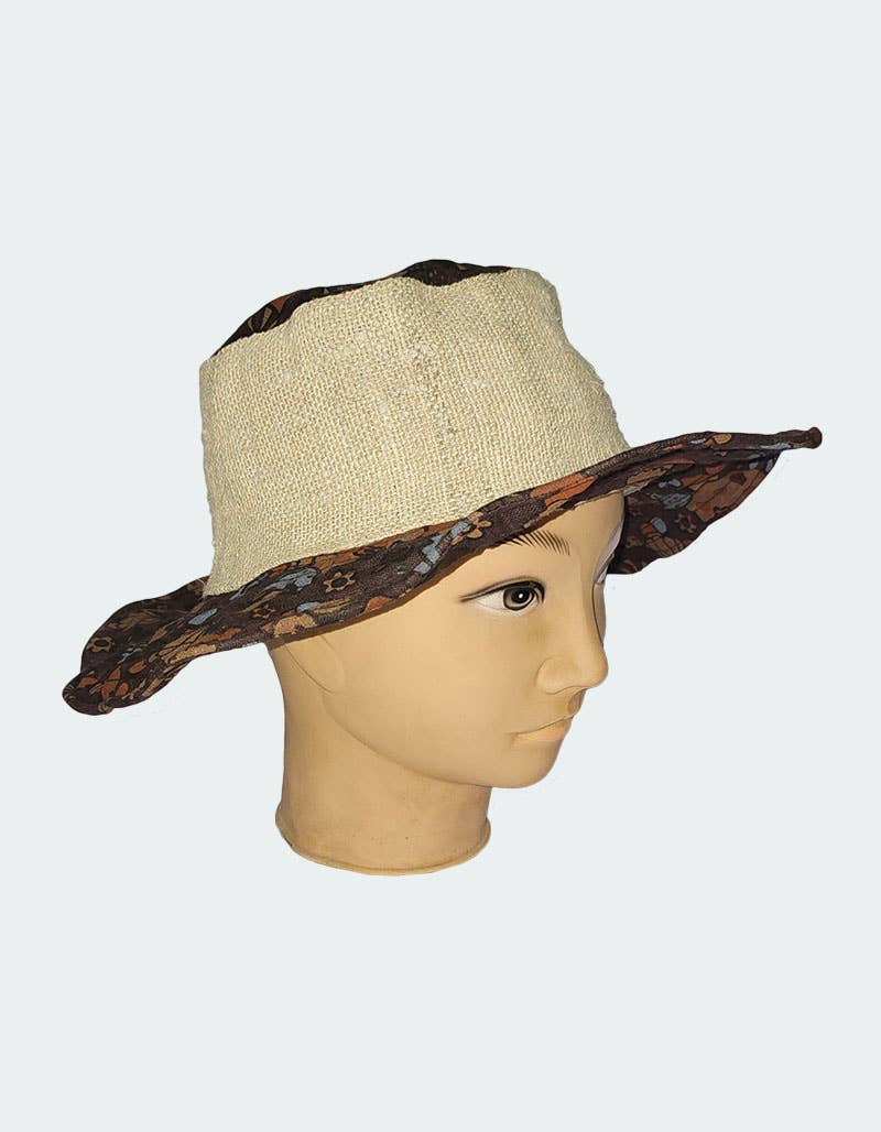 Mushroom Print Wide-Brim Hemp Hat(HAT-105) - Adult & Kids T-Shirts, Sweatshirts & Hoodies apparel design preview 1