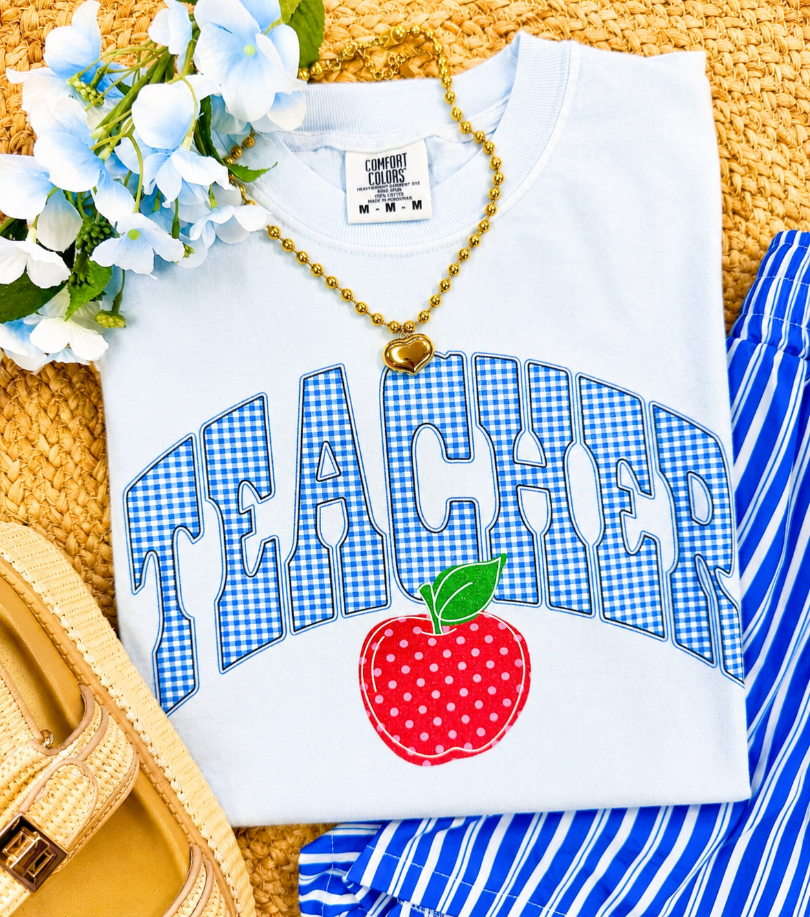 Teacher Gingham - Adult & Kids T-Shirts, Sweatshirts & Hoodies apparel design preview 1
