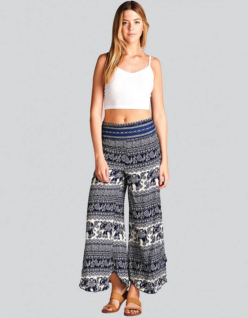 Elephant Print Wide-Leg Pant (TH-1025) - Adult & Kids T-Shirts, Sweatshirts & Hoodies apparel design preview 1