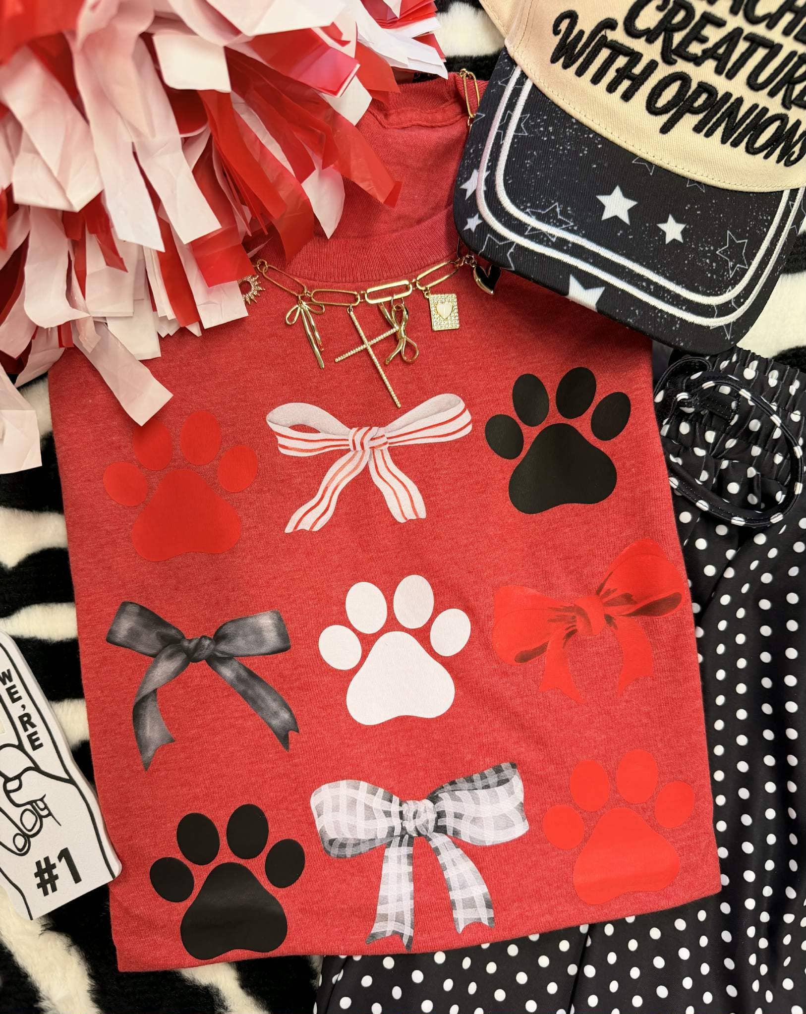 Red Paws Bows - Adult & Kids T-Shirts, Sweatshirts & Hoodies apparel design preview 1