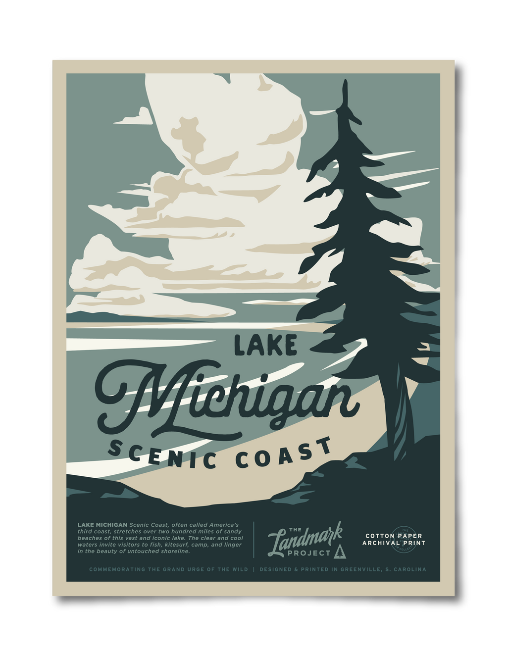 Lake Michigan Poster - Adult & Kids T-Shirts, Sweatshirts & Hoodies apparel design preview 1