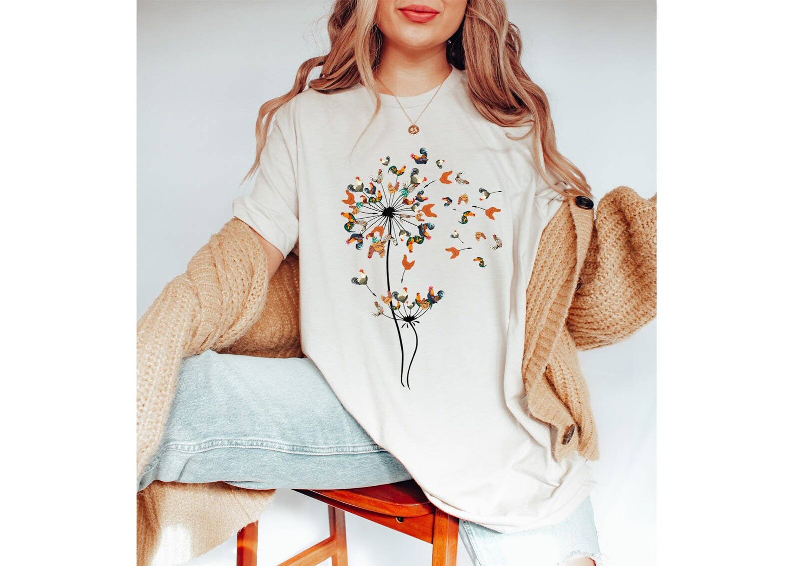 Dandelion Bird Graphic Vintage Style, - Adult & Kids T-Shirts, Sweatshirts & Hoodies apparel design preview 1