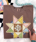 Vintage Quilted Star Multiple Options - Adult & Kids T-Shirts, Sweatshirts & Hoodies apparel design preview 1
