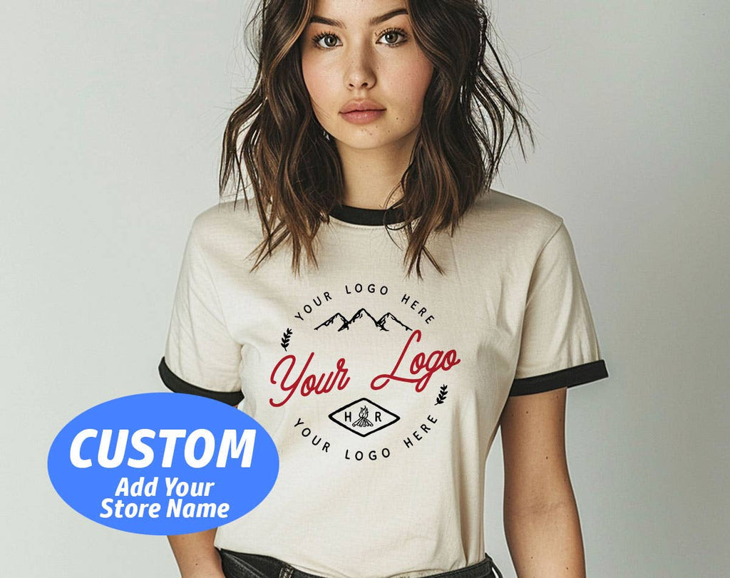Custom Your Small Business or Store Logo Ringer - Adult & Kids T-Shirts, Sweatshirts & Hoodies apparel design preview 1