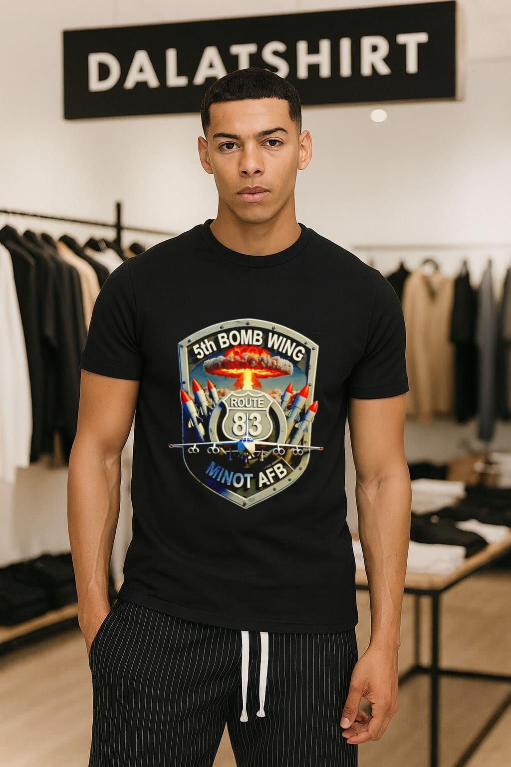 5th Bomb Wing Minot AFB Nuclear Explosion B-52 Bomber - Adult & Kids T-Shirts, Sweatshirts & Hoodies apparel design preview 1