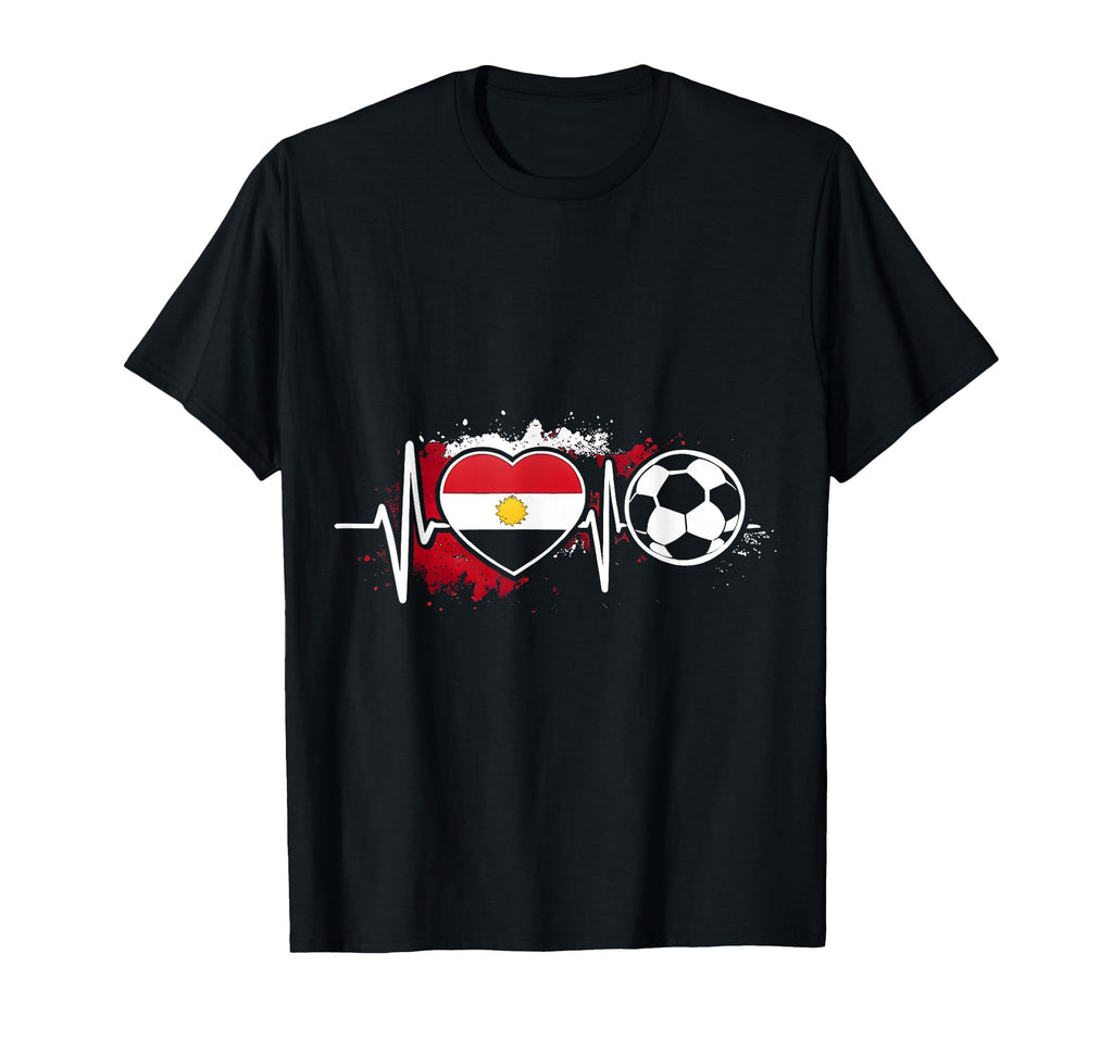 Football Pulse Egypt Flag T-Shirt - Casual Everyday Wear for Adults - T-Shirt, Sweatshirt, Hoodie