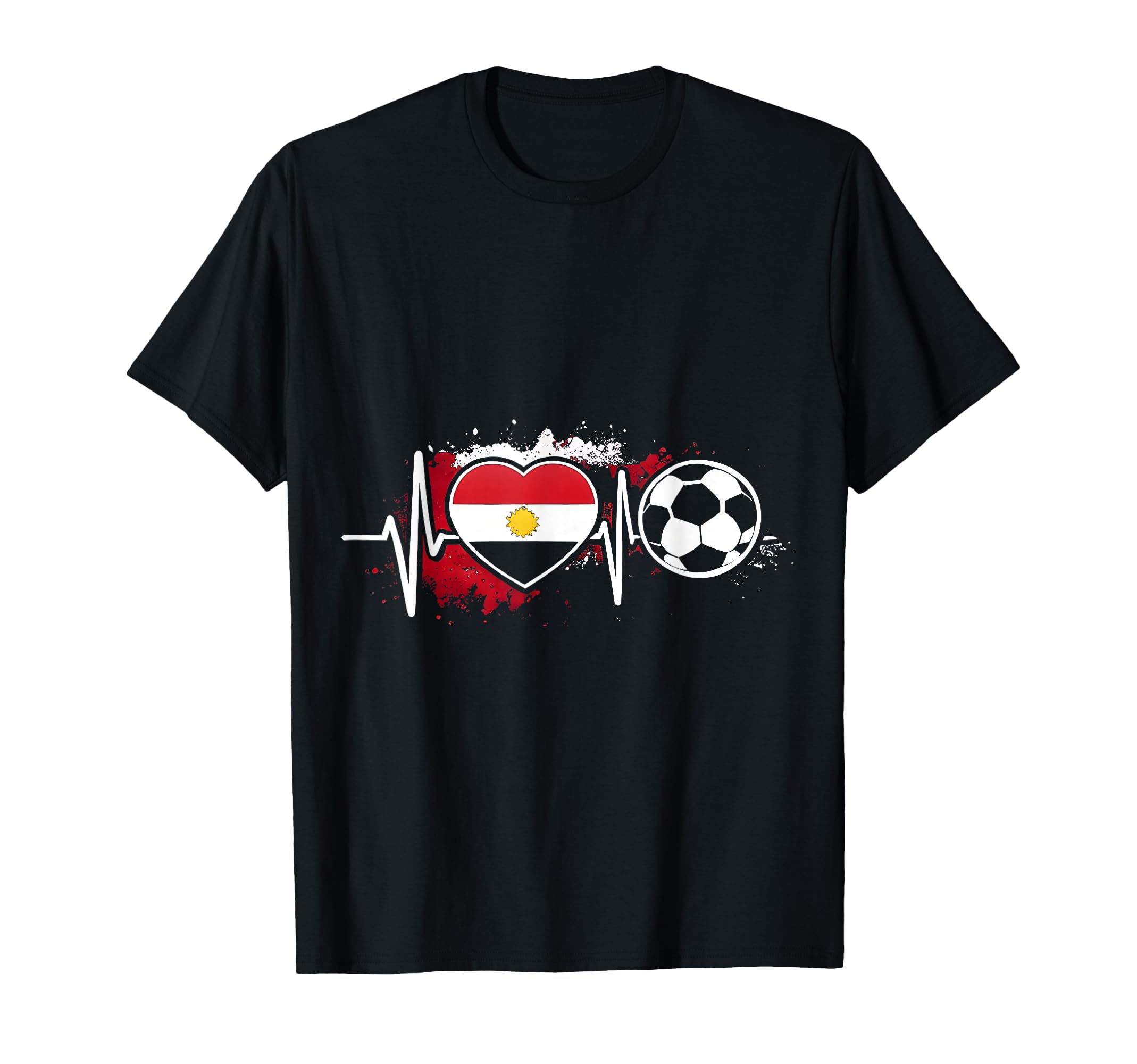 Football Pulse Egypt Flag T-Shirt - Casual Everyday Wear for Adults - T-Shirt, Sweatshirt, Hoodie