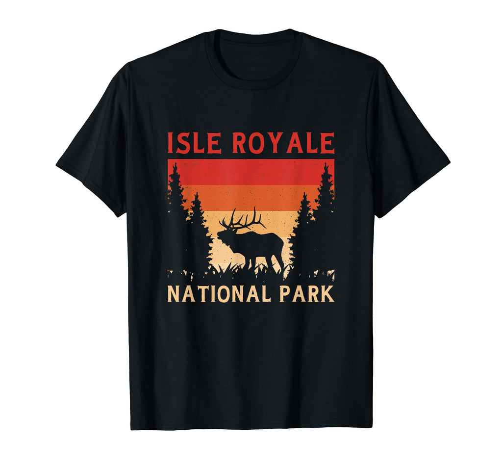 Sunset Moose Isle Royale National Park T-Shirt - Fun Novelty Design Unisex - T-Shirt, Sweatshirt, Hoodie