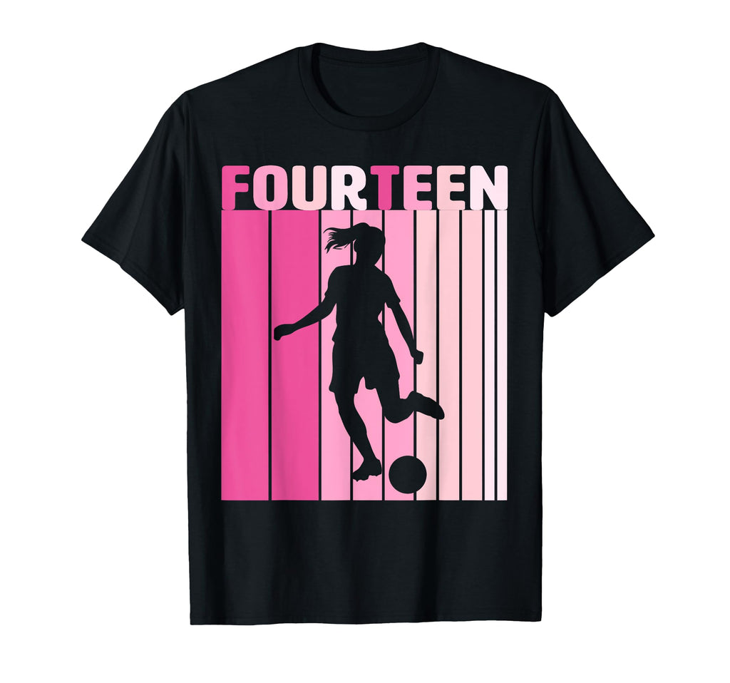 Fourteen Soccer 14Th Bday Party 14 T-Shirt - Minimalist Print Men Women - T-Shirt, Sweatshirt, Hoodie