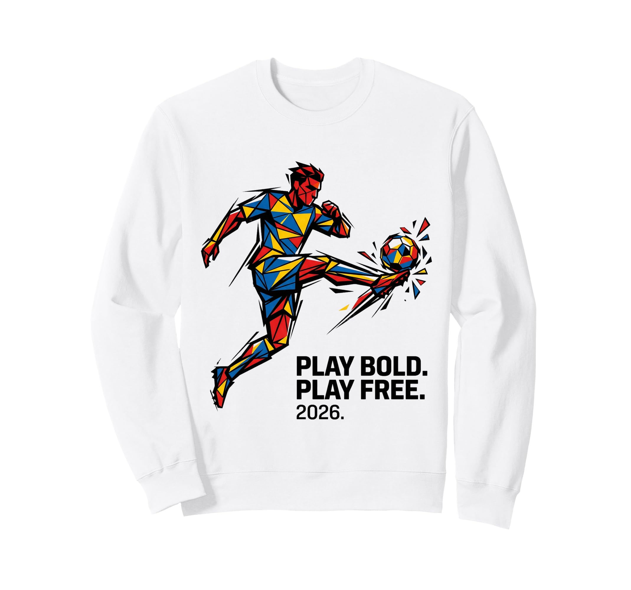 Geometric Soccer Player Play Bold Sweatshirt - Trendy Graphic Men Women - T-Shirt, Sweatshirt, Hoodie