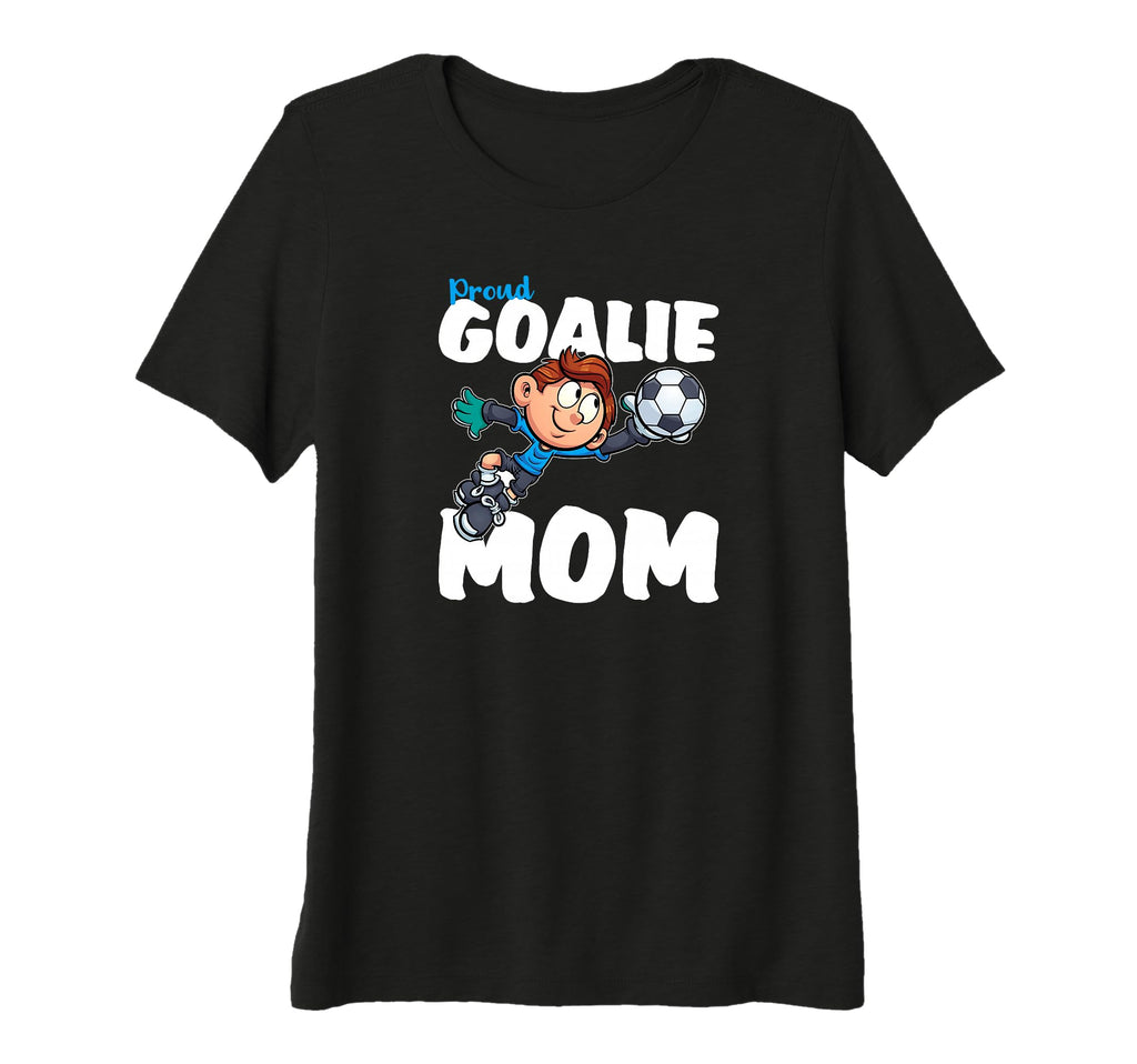 Womens Proud Goalie Mom Tri Blend T-Shirt - Aesthetic Graphic for Adults - T-Shirt, Sweatshirt, Hoodie