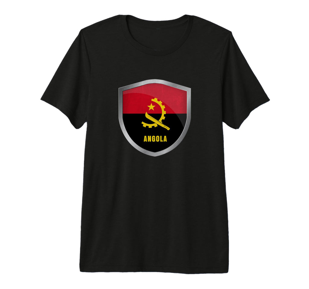 Angola Flag Badge Soccer Fans T-Shirt - Fun Novelty Design for Adults - T-Shirt, Sweatshirt, Hoodie