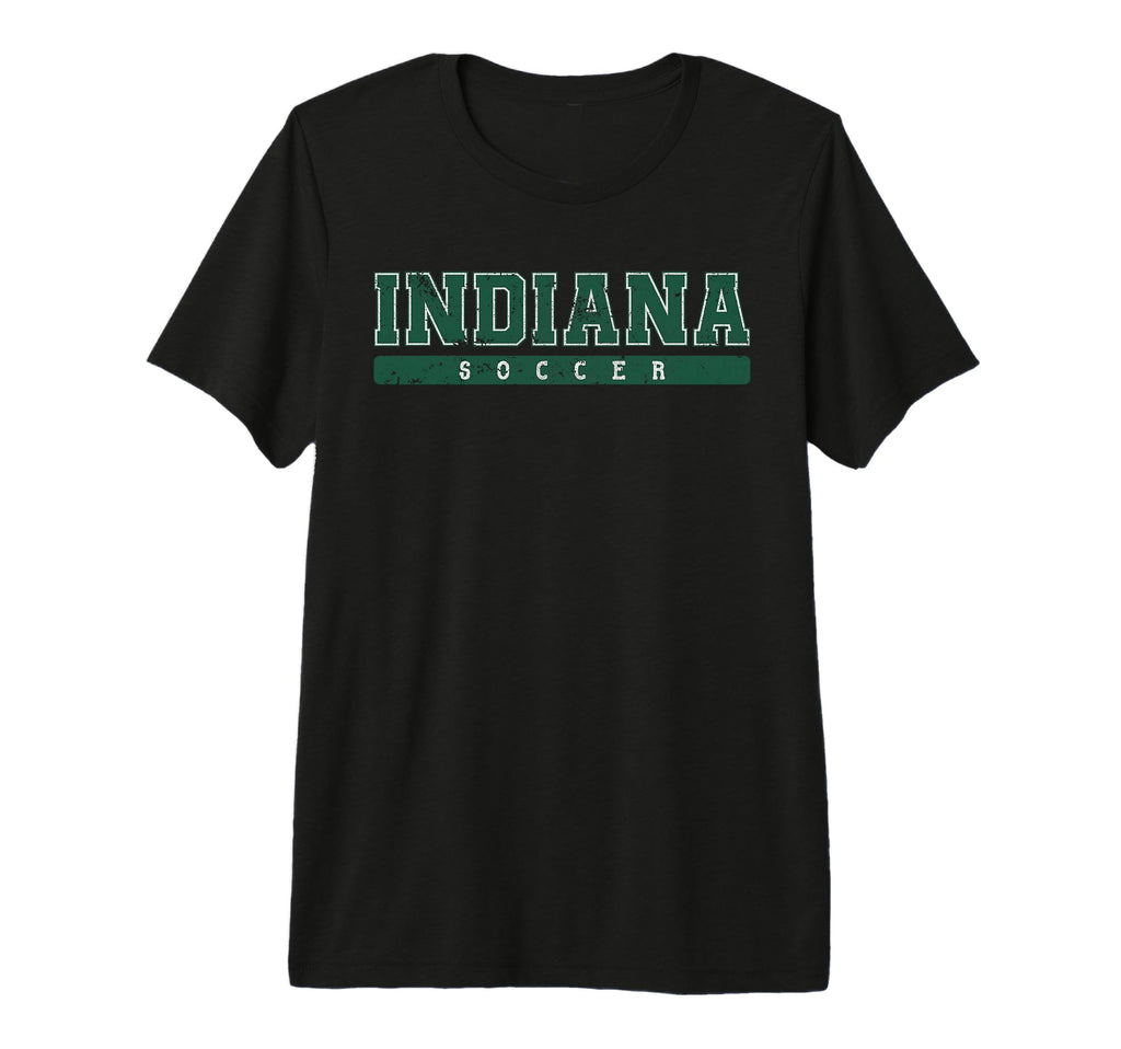 Indiana Soccer Green Text Tri Blend T-Shirt - Trendy Graphic Men Women - T-Shirt, Sweatshirt, Hoodie