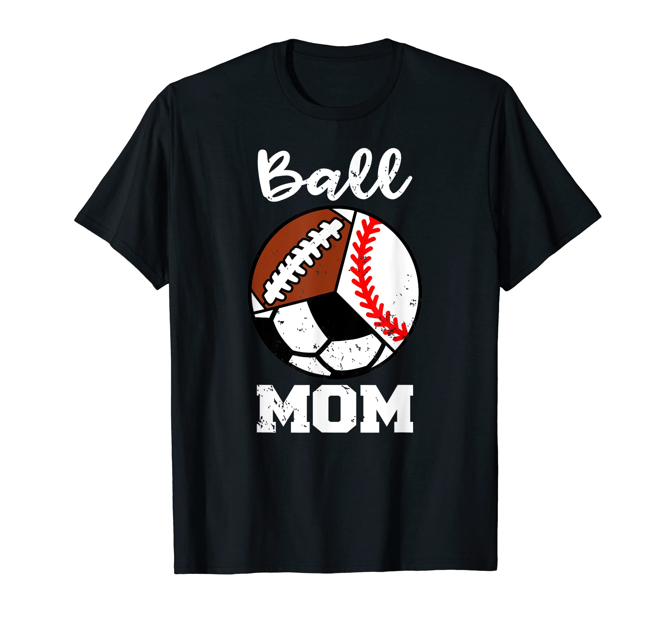 Ball Mom Funny Baseball Soccer Football T-Shirt - Minimalist Print Unisex - T-Shirt, Sweatshirt, Hoodie