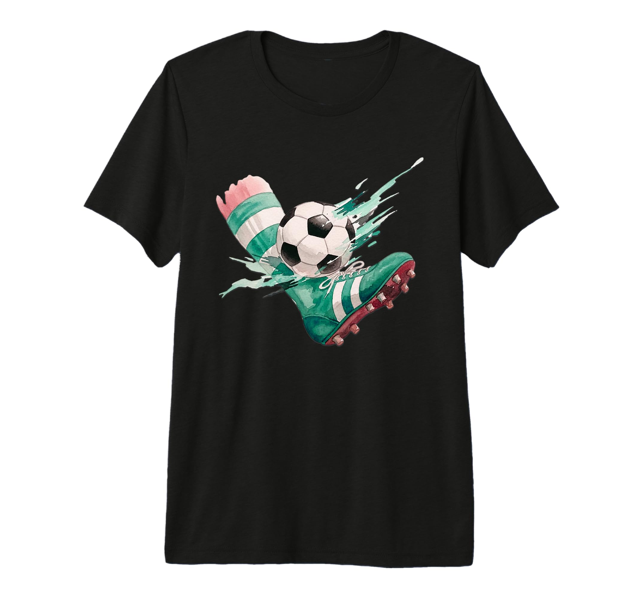 Watercolor Soccer Ball Action Kick T-Shirt - Casual Everyday Wear Unisex - T-Shirt, Sweatshirt, Hoodie