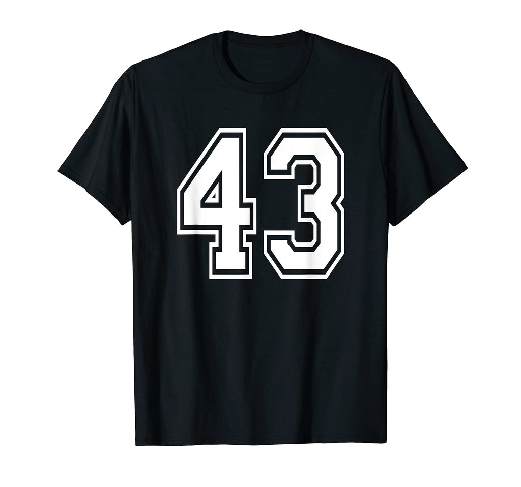 Number 43 Numbered Uniform Sports Jersey T-Shirt - Graphic Print Unisex - T-Shirt, Sweatshirt, Hoodie