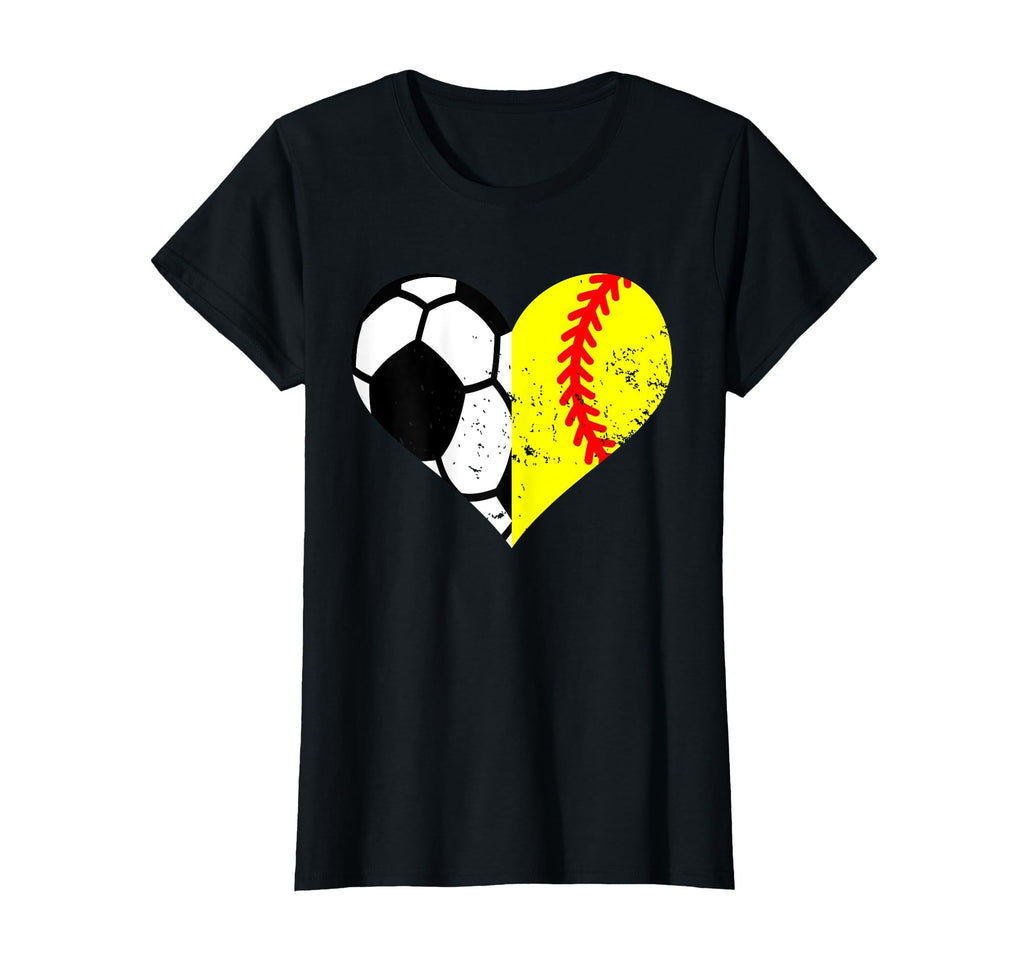 Soccer Softball Heart Funny Soccer T-Shirt - Custom Art Print Men Women - T-Shirt, Sweatshirt, Hoodie