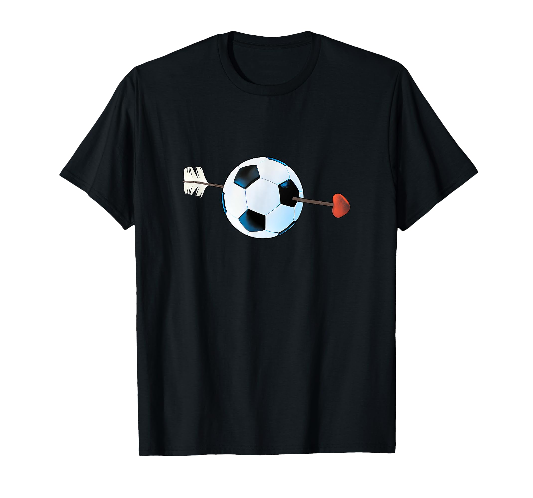 Football Soccer Ball Heart Valentines Day T-Shirt - Graphic Print Unisex - T-Shirt, Sweatshirt, Hoodie