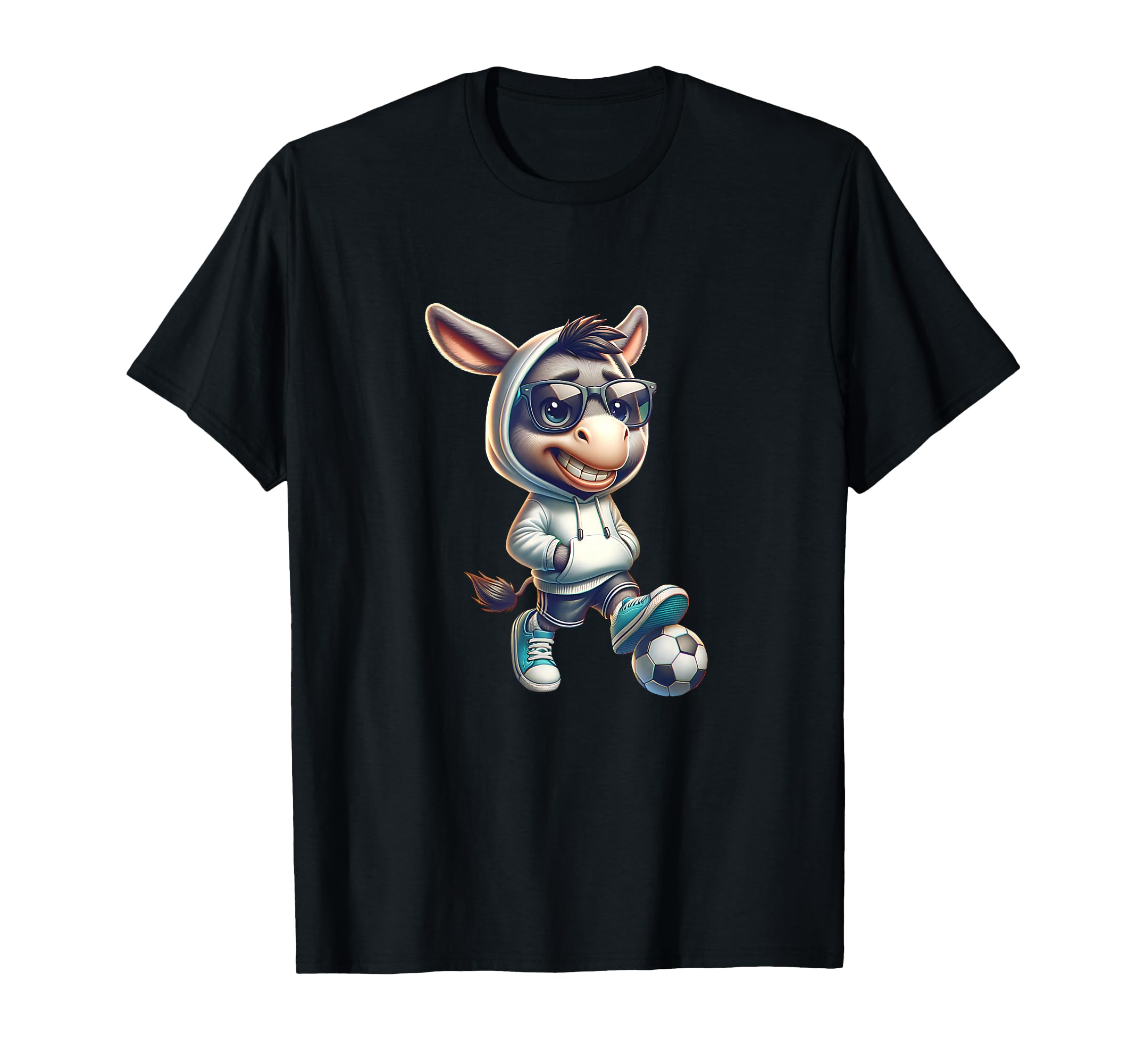 Donkey Soccer Player Shades And Vibe Hoodie - Aesthetic Graphic Unisex - T-Shirt, Sweatshirt, Hoodie