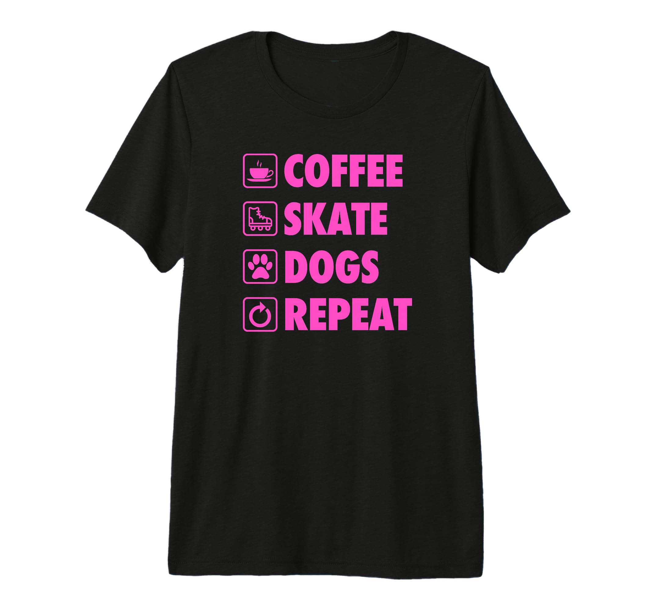 Coffee Skate Dogs Repeat Roller T-Shirt - Novelty Apparel Men Women - T-Shirt, Sweatshirt, Hoodie