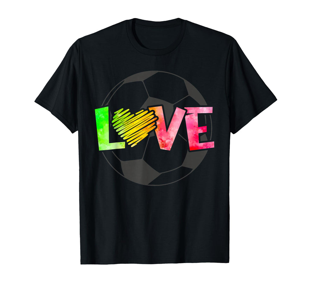 Soccer Tie Dye Love Multi Color Teen T-Shirt - Custom Art Print for Adults - T-Shirt, Sweatshirt, Hoodie