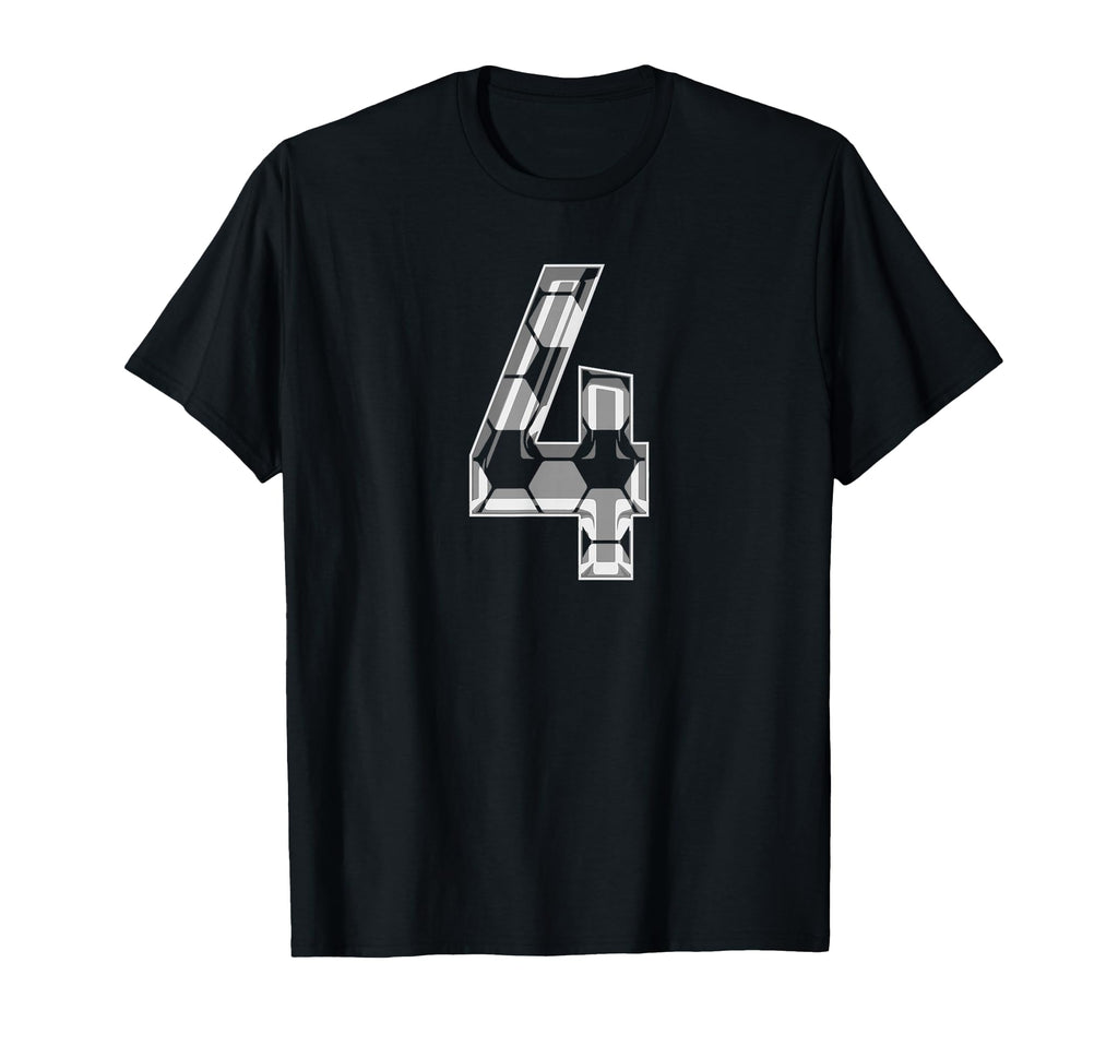 Soccer Number 4 Soccer Fan Ball Pattern 4 T-Shirt - Novelty Apparel Unisex - T-Shirt, Sweatshirt, Hoodie