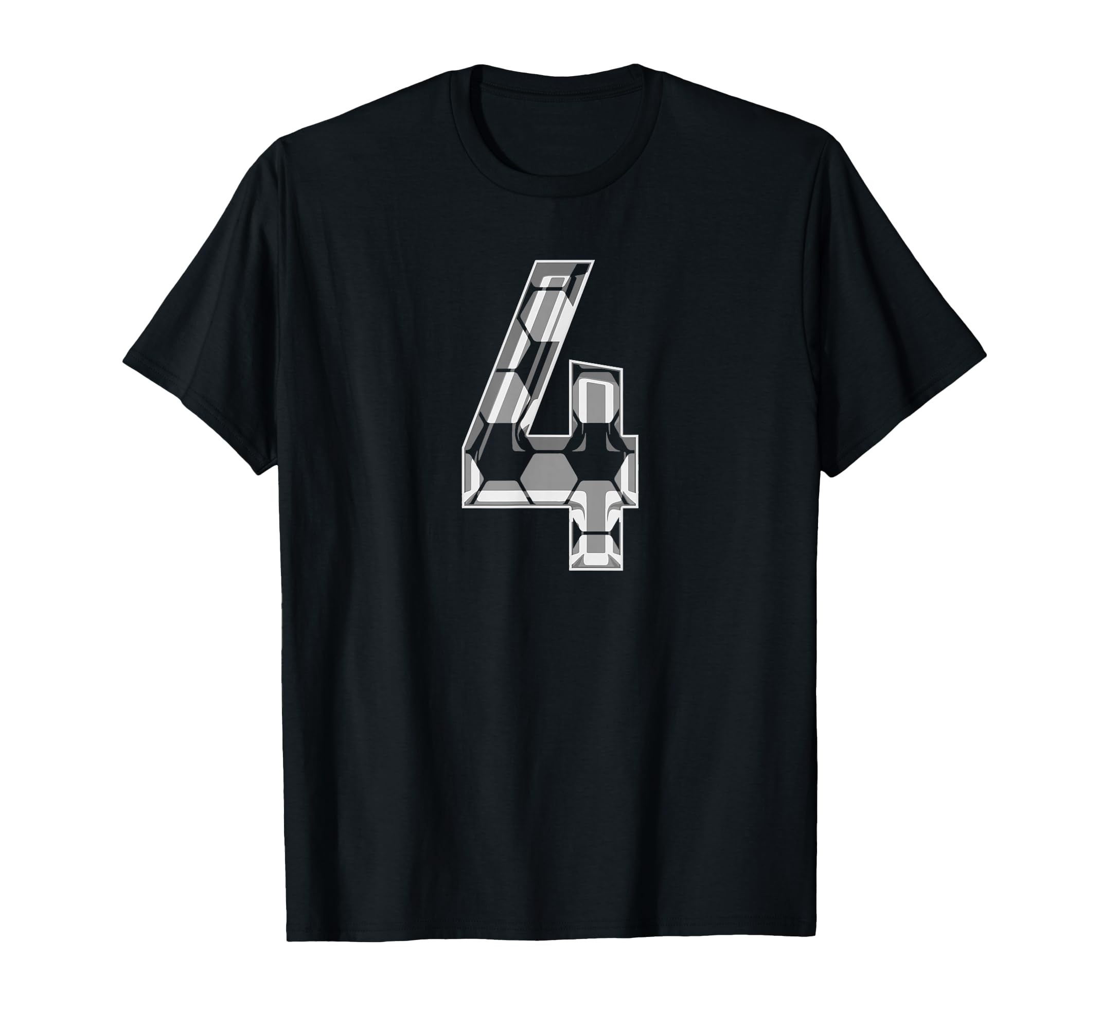 Soccer Number 4 Soccer Fan Ball Pattern 4 T-Shirt - Novelty Apparel Unisex - T-Shirt, Sweatshirt, Hoodie