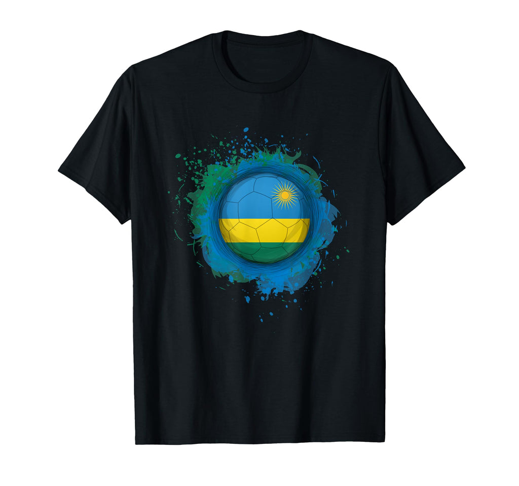 Proud Heritage Rwanda Flag Soccer Ball T-Shirt - Minimalist Print Unisex - T-Shirt, Sweatshirt, Hoodie