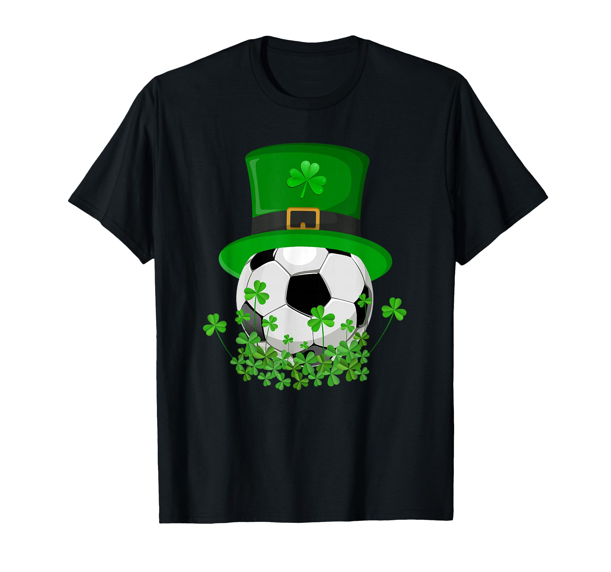 Shamrock Soccer Wearing Leprechaun Hat T-Shirt - Novelty Apparel Men Women - T-Shirt, Sweatshirt, Hoodie