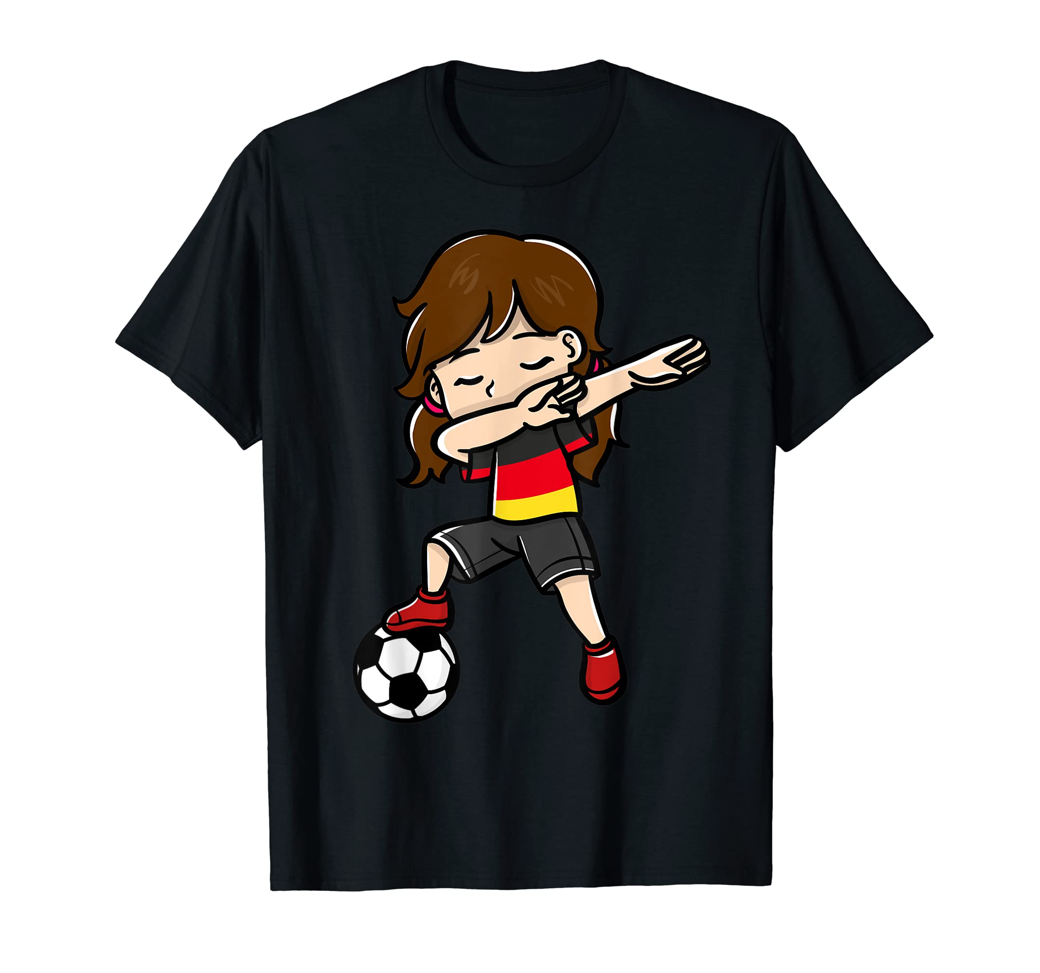 Dabbing Soccer Player German Flag Themed T-Shirt - Aesthetic Graphic Unisex - T-Shirt, Sweatshirt, Hoodie