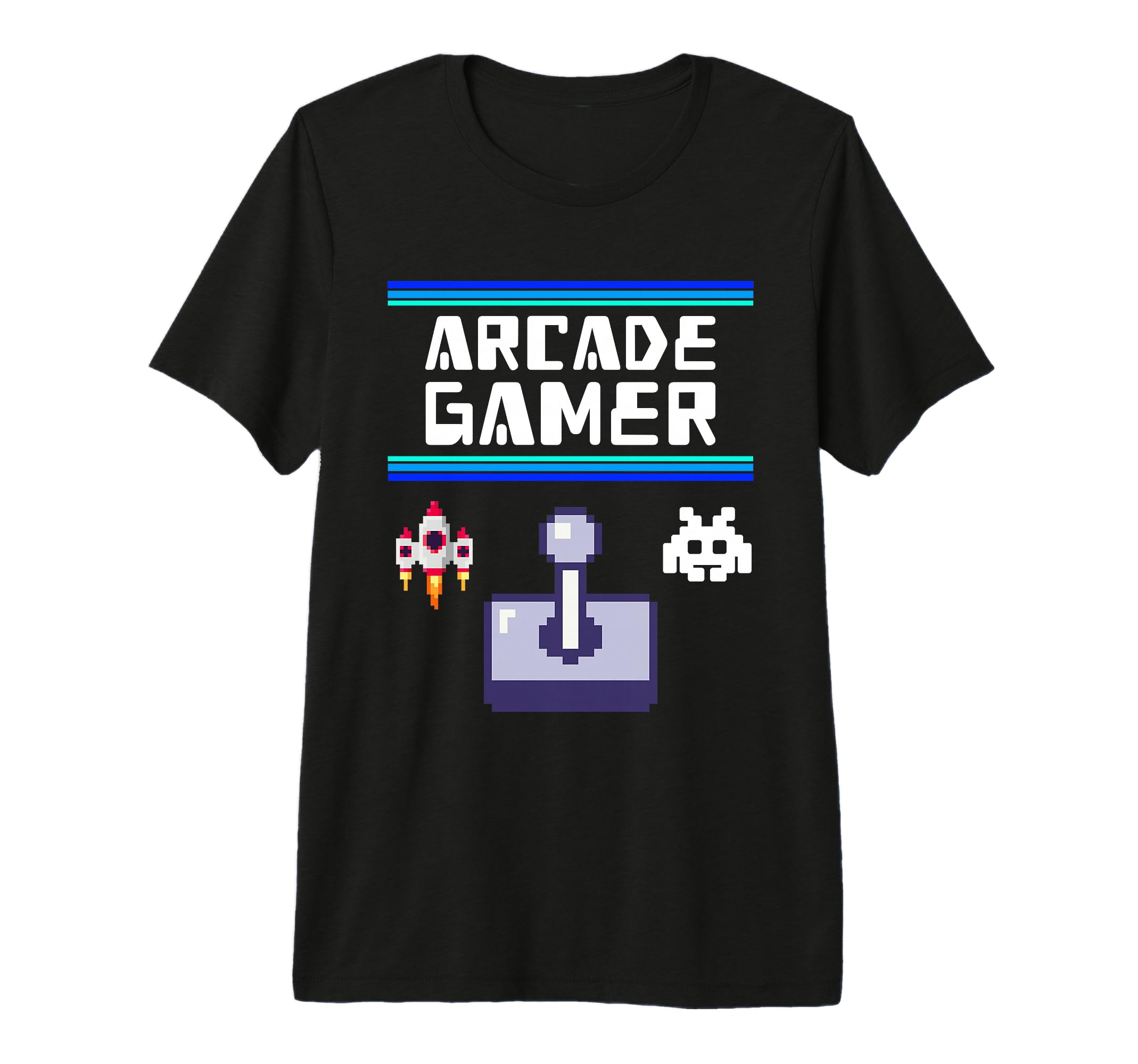 Arcade Gamer Gaming Pixel Space T-Shirt - Minimalist Print for Adults - T-Shirt, Sweatshirt, Hoodie